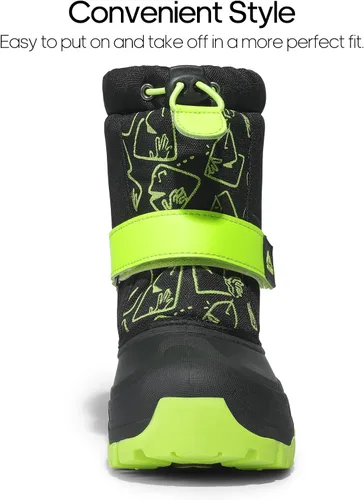 Vista 2 de NORTIV 8 Botas de nieve para niños y niñas, impermeables, para clima frío, botas clásicas para senderismo al aire libre (niños pequeñosniños grandes)