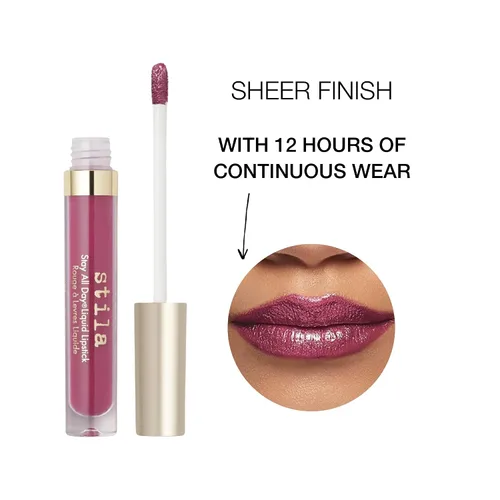 Vista 3 de stila Stay All Day Sheer & Shimmer Liquid Lip Azalea pura