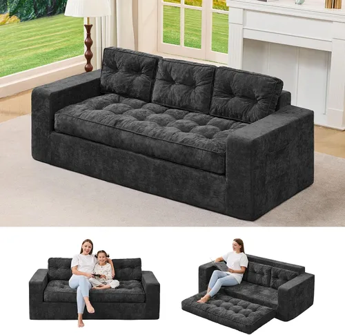 Vista 16 de Hobestluk Sofá seccional modular de sofá deshuesado de 105 pulgadas para 2-Gris