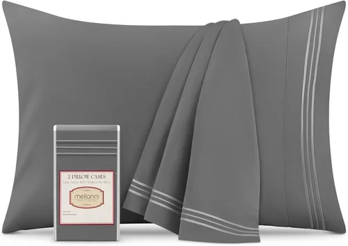 Vista 33 de Mellanni Fundas de almohada de lujo, extrasuaves, refrescantes, fundas de almohada de 12 piezas de la colección icónica, cierre de sobre