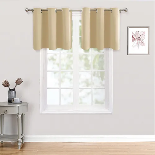 Vista 99 de ChrisDowa - Cortinas cortas para ventana de 40 pulgadas para dormitorio - Cortinas cortas con ojales y aislamiento térmico para oscurecer