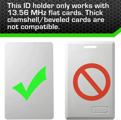 Vista 6 de Identity Stronghold - Soporte seguro para tarjetas RFID para 1 tarjeta, soporte para tarjetas de identificación de plástico duro resistente