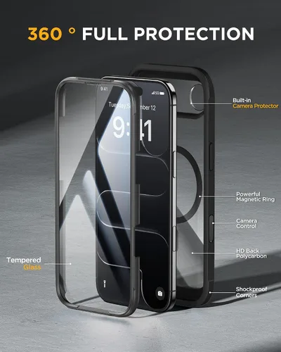 Vista 412 de Miracase Serie de vidrio para iPhone 11 de 6.1 pulgadas, funda protectora de cuerpo completo resistente mejorada con protector de pantalla de vidrio