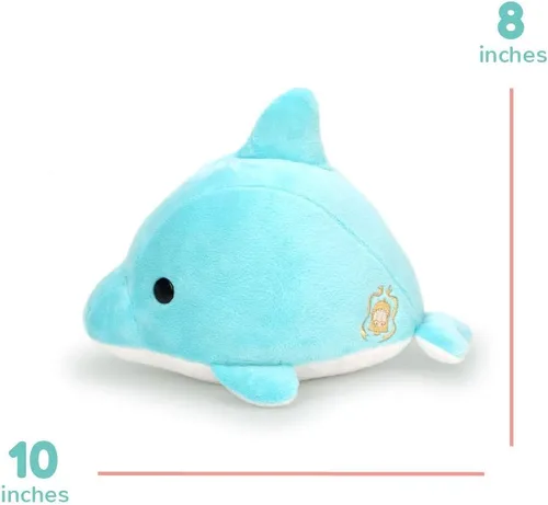 Vista 2 de Bellzi Lindo juguete de peluche de delfín bebé, adorable juguete suave de delfín y regalos, regalo perfecto para niños, bebés, niños pequeños