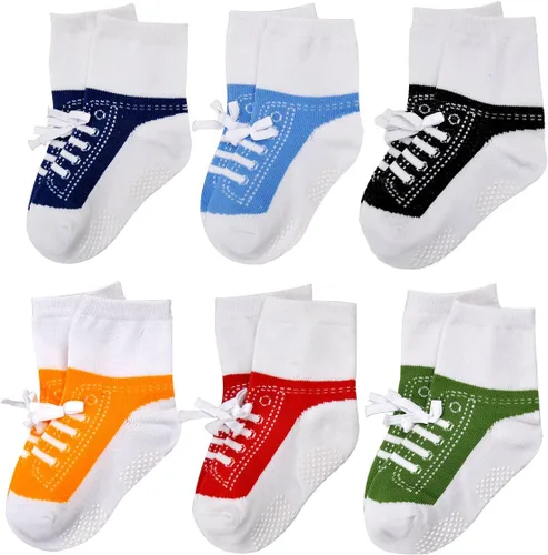 Vista 2 de EPEIUS Unisex Baby Girls Boys Non-Slip Socks (Set of 6)