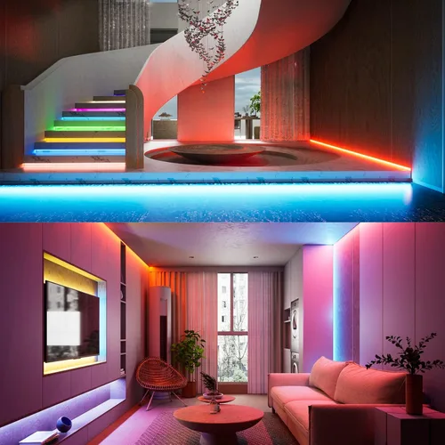 Vista 9 de PAUTIX Tira de luz LED COB, RGB+WW/CW 20 pies/20.0 ft, temperatura de color ajustable RGB+CCT 2700K-6500K, cinta de luces cambiantes de color DC24V
