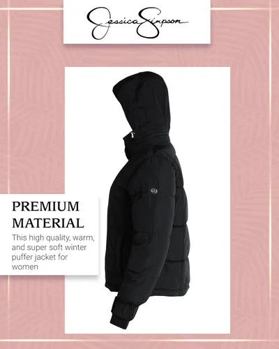 Vista 5 de Jessica Simpson Abrigo de invierno para mujer Parka acolchada pesada Chaqueta de nieve aislada para mujer (S-XL)