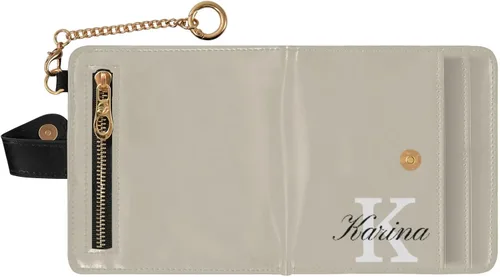 Vista 2 de Sinestour Custom Beige pattern Small Wallet for Women RFID Blocking Leather Bifold Small Purse with Card Holder Zipper Coin Pocket ID Window