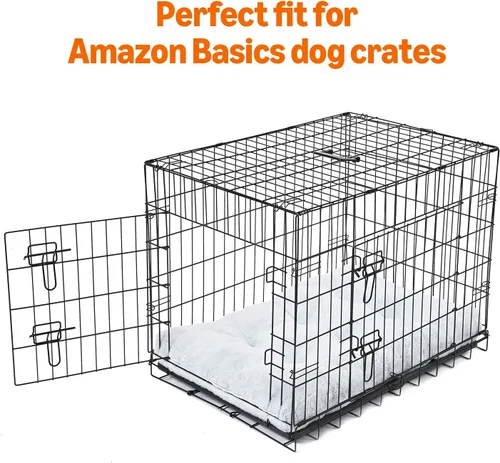 Vista 4 de Amazon Basics Cama grande para perro para jaula, colchón grande lavable para perro para perrera, antideslizante, 42x28x4 pulgadas