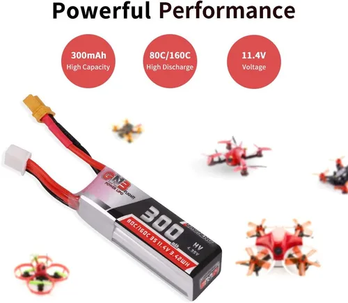 Vista 7 de 300mAh HV LiPo Batería 3S 80C/160C 11.4V XT30 Conector para Betafpv 75x