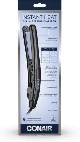 Vista 5 de Conair Plancha de cerámica de calor instantáneo, 3/4 pulgadas