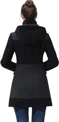 Vista 4 de BGSD Gia - Abrigo de lana con capucha para mujer (talla regular y grande y pequeña)