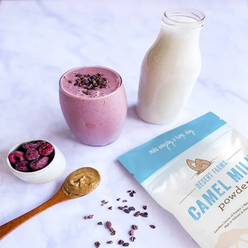 Vista 5 de Desert Farms Leche de camello entera orgánica en polvo certificada PALEO y KETO libre de alérgenos sin OMG, fácil de mezclar, leche en polvo