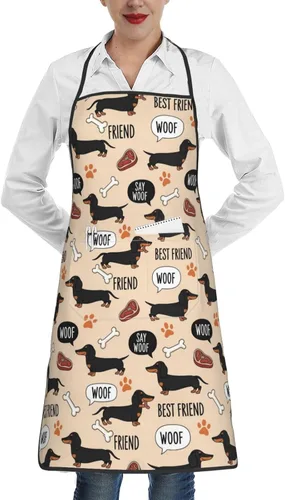 Vista 14 de Delantal de cocina para hombres y mujeres, ajustable con bolsillos, delantal de chef