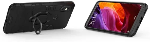 Vista 3 de LuluMain - Funda compatible con Xiaomi Mi A2, soporte de anillo de metal a prueba de golpes (funciona con soporte magnético para automóvil)