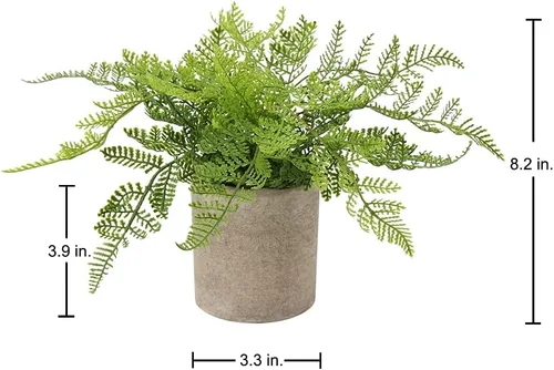 Vista 7 de Briful Pequeñas plantas falsas en maceta, decoración artificial de helechos Boston de plástico, plantas de imitación en macetas para el hogar, sala