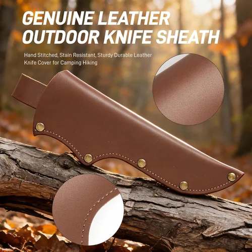 Vista 5 de Funda de cuero marrón, funda de cuchillo para cuchillo Mora, funda gruesa
