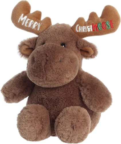 Vista 6 de Aurora Witty JUST Sayin' Merry Christmoose - Personajes expresivos - Ideas de regalo extravagantes - Marrón 12 pulgadas