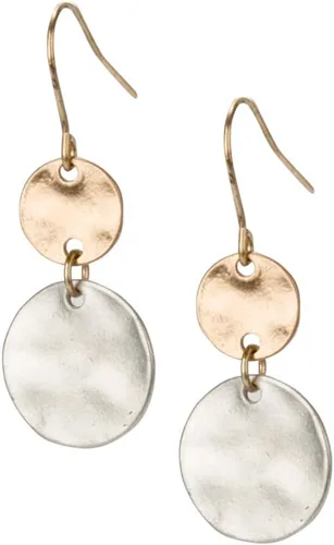 Vista 8 de Paquete de 2 aretes ligeros con disco bohemio para mujer