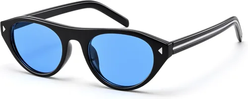 Vista 17 de AZorb Lentes de sol ovalados pequeños retro con diseño de ojo de gato para Tortuga/Marrón degradado