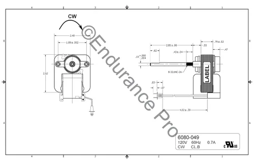 Vista 2 de Endurance Pro 97010254, 162-G Reemplazo del motor del ventilador del calentador de baño para Broan, 0.9 amperios, 3200 RPM, 120V, 164 G-l