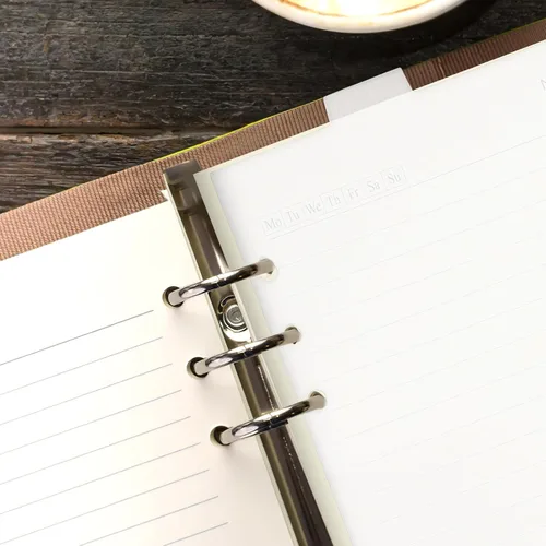 Vista 8 de STOBOK Bloc de notas duro diario de papel de plástico clasificado inserta planificador desmontable anillo vertical, separadores de páginas