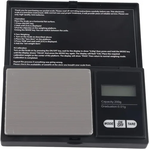 Vista 5 de ZJchao Báscula digital de bolsillo 7.05 oz 0.00 oz Escala de joyería de alta precisión Escala de gramos con plataforma de acero inoxidable