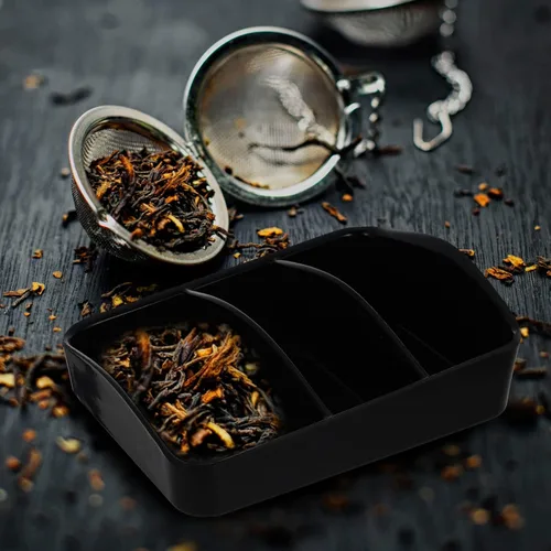 Vista 3 de Caja de almacenamiento para barra de café, soporte para estación de café, bolsas de té, organizador de paquetes de azúcar, edulcorante, 3 soportes