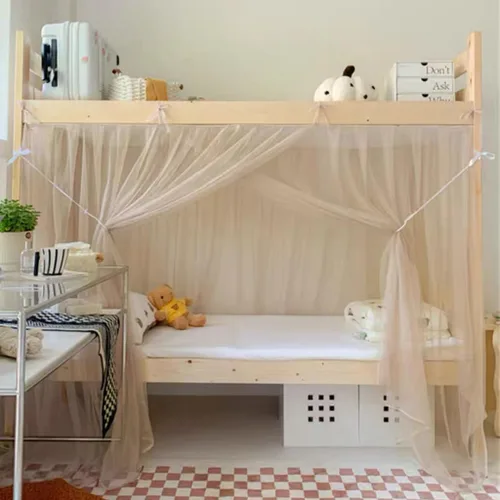 Vista 10 de 4 postes esquineros para dormitorio de estudiantes, litera, mosquitera, mosquitera, cortinas de cama para estudiantes, dormitorio, escuela