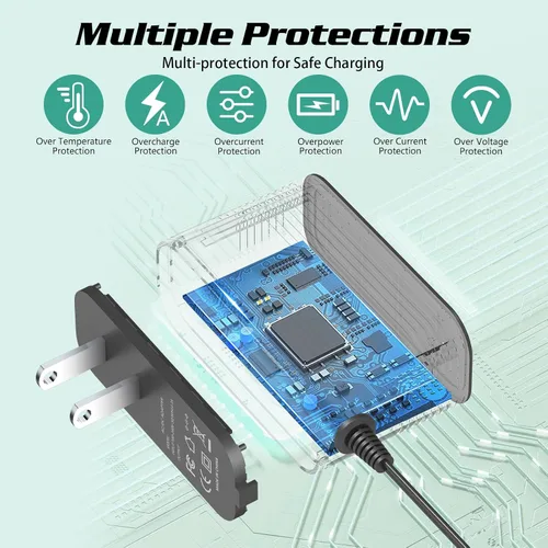 Vista 4 de Adaptador de corriente de 5V 2A para teléfono Yealink T54W, T46U, MP54, MP56, T57W, T46S, T48U, T53W Reemplazo de fuente de alimentación
