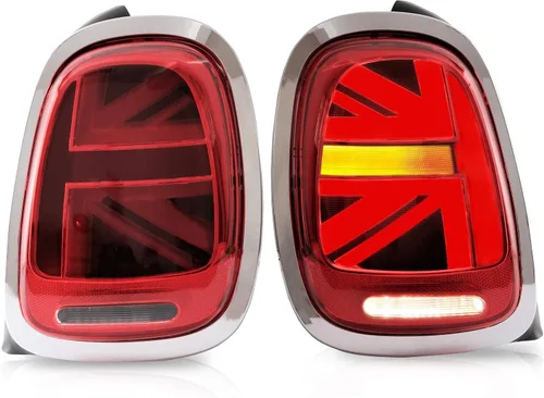 Vista 12 de Ensamble de luces traseras VLAND Compatible con BMW Mini R50 R52 R53 2001-2006, lámpara trasera Union Jack con DRL dinámico, luz trasera con señal