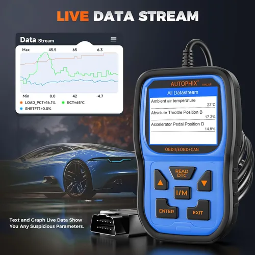 Vista 6 de AUTOPHIX Escáner OM126P+ OBD2, lector de código de luz de verificación del motor, escáner de código de automóvil para diagnóstico automotriz, leer