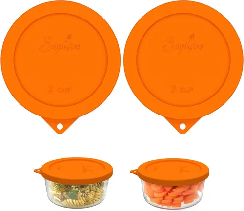 Vista 15 de Sophico - Tapas redondas de silicona para recipiente de almacenamiento de 2 tazas, reemplazo para Pyrex 7200-PC y cuencos de vidrio Anchor Hocking