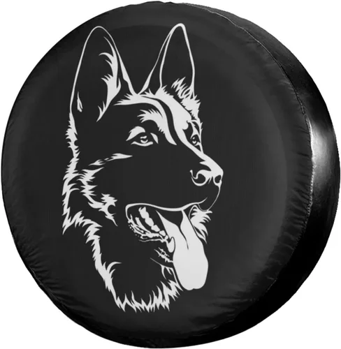 Vista 8 de Cubierta de neumático de repuesto con estampado 3D de lobo, a prueba de polvo, para remolque, RV, SUV y muchos vehículos, 14 pulgadas