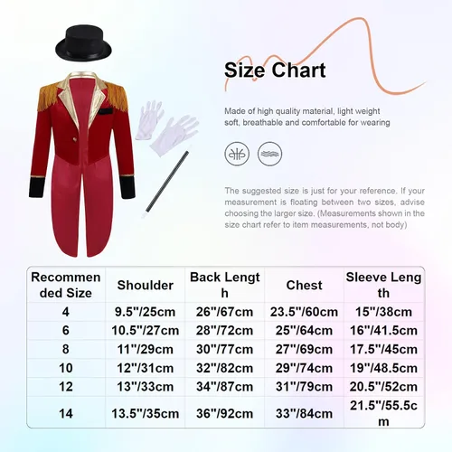 Vista 7 de JEYPINMI Kids Boys Deluxe Circus Outfit Lion Tamer Ringleader Fancy Dress Up Drum Majorette Cosplay Costume