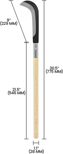 Vista 5 de Zenport K318 Hz curvada de 30.5 in (30,5 pulgadas) de largo, hoja de acero al carbono de 9 pulgadas, beige