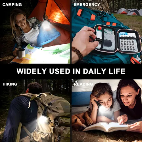 Vista 9 de Linternas recargables de alto lúmenes, paquete de 4 con mini caja de linterna 3 LED Emergency Handheld Flashlight, 5-Modes Mini Rechargeable