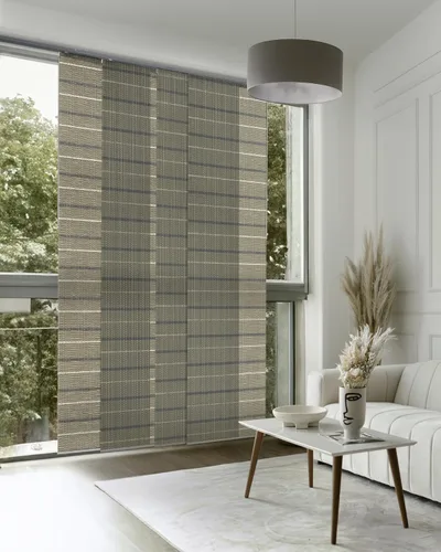 Vista 15 de GoDear Design - Persianas verticales ajustables para puertas corredizas, riel extensible de 45.8 a 86 pulgadas de ancho, cortinas de panel