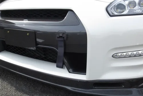 Vista 6 de x xotic tech Correa de remolque negra estilo JDM con adaptador de orificio de remolque compatible con Mitsubishi Lancer Evolution o Nissan GT-R R35