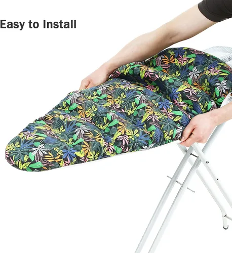 Vista 5 de Funda para tabla de planchar y almohadilla de tamaño estándar 15 x 54, 3 pares de correas de cierre de , bordes elásticos, 2 capas para tabla