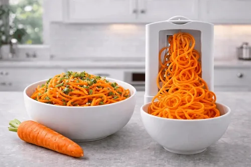 Vista 12 de Brieftons Espiralizador de verduras de 5 hojas: rebanador en espiral más fuerte y pesado, el mejor fabricante de pasta de espaguetis de verduras