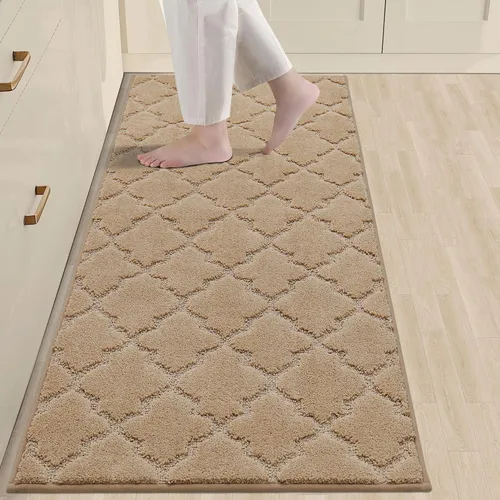 Vista 32 de COSY HOMEER Alfombras suaves de cocina [2 piezas] para el frente del fregadero súper absorbentes, tapetes y tapetes de cocina de 20 x 30 pulgadas/20