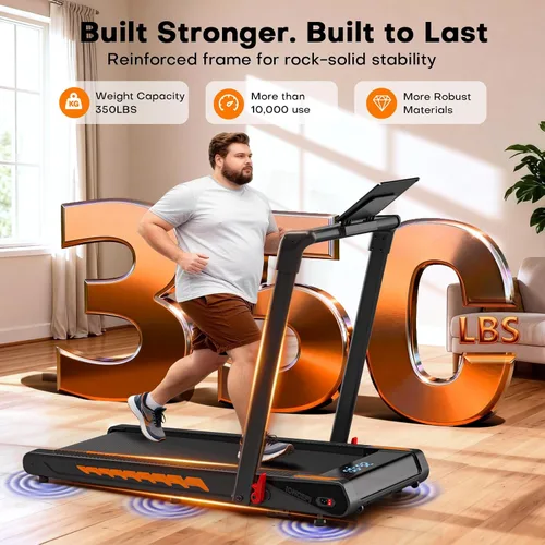 Vista 5 de Cinta de correr con altavoz, caminadora plegable 6 en 1 de 7.5 MPH para el hogar con aplicación compatible, almohadilla para caminar con 10%