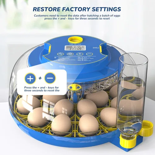 Vista 8 de Incubadora para incubar huevos con giro automático de huevos y control de temperatura/humedad, incubadora de 18 huevos para huevos