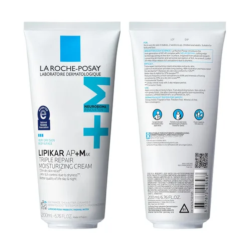 Vista 9 de La Roche-Posay Lipikar AP+ - Crema hidratante triple reparadora, loción facial y corporal para pieles secas y sensibles, hidratante con manteca