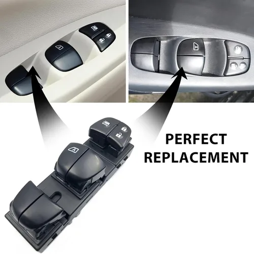 Vista 3 de Interruptor de bloqueo de puerta de ventana eléctrica del lado del conductor compatible con Nissan Altima Pathfinder Leaf Sentra Rogue 2013-2018