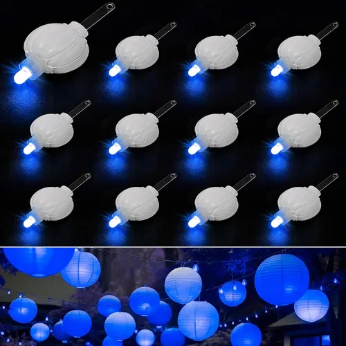 Vista 8 de Aogist - Paquete de 24 luces LED pequeñas, alimentadas por batería, impermeables, luz colgante que dura 48 horas para linternas de papel, globos