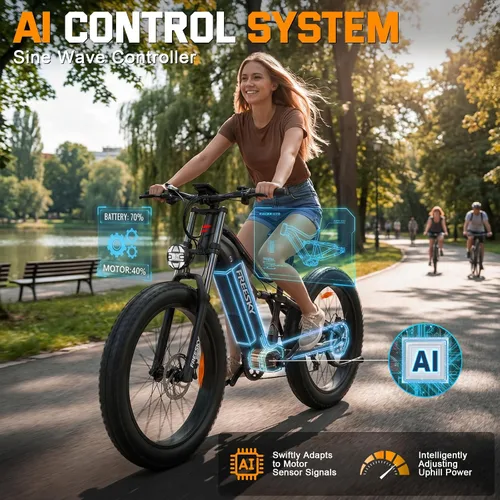 Vista 8 de FREESKY 3500W BAFANG Motor Electric Bike for Adults, 48V 30Ah Samsung Cells Battery Ebike 120 Miles, 38+MPH, 26" Fat Tire Dirt All-Terrain Mountain