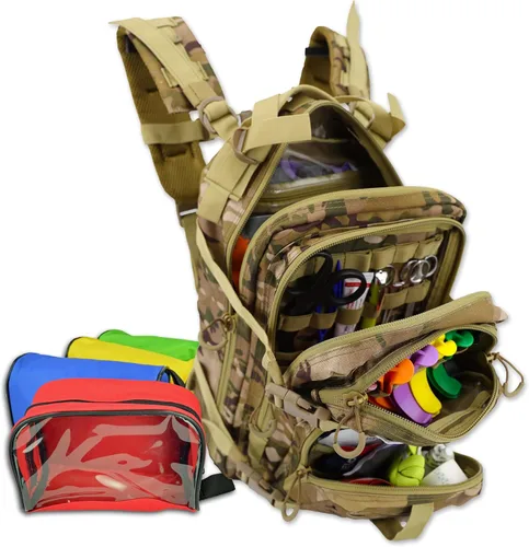 Vista 9 de Lightning X Stocked EMS/EMT - Mochila médica de primeros auxilios para trauma y sangrado + kit + bolsas, color negro