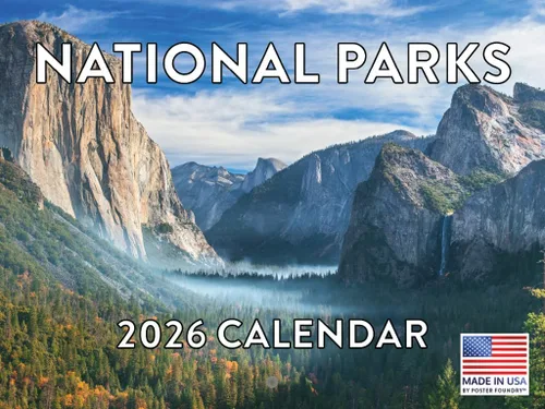 Vista 60 de Calendario mensual de pared de regalos de Parques Nacionales 2025, 12 meses Fabricado en EE.UU.